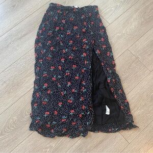 Cherry Black Maxi Skirt